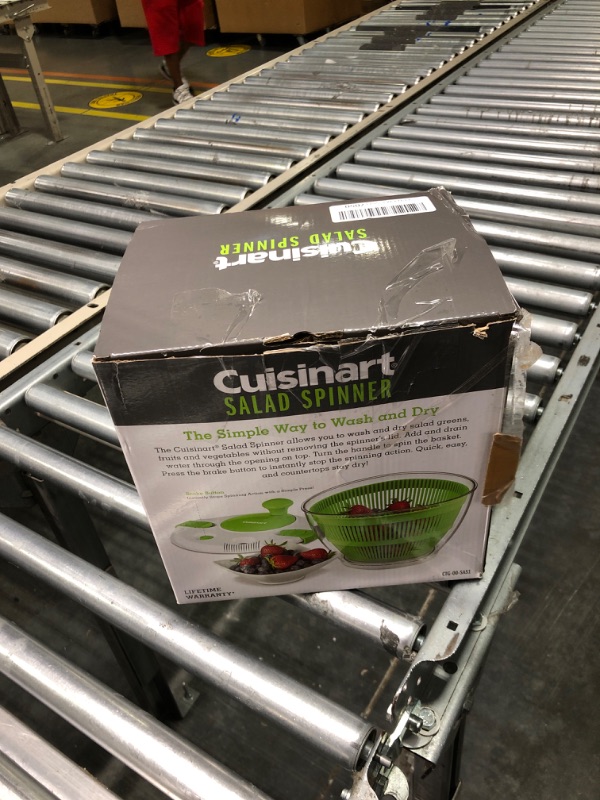 Photo 3 of **SOLD AS PARTS/MAIN BOWL CRACKED** Cuisinart Large Spin Stop Salad Spinner- Wash, Spin & Dry Salad Greens, Fruits & Vegetables, 5qt, CTG-00-SAS1 5 Qt-New