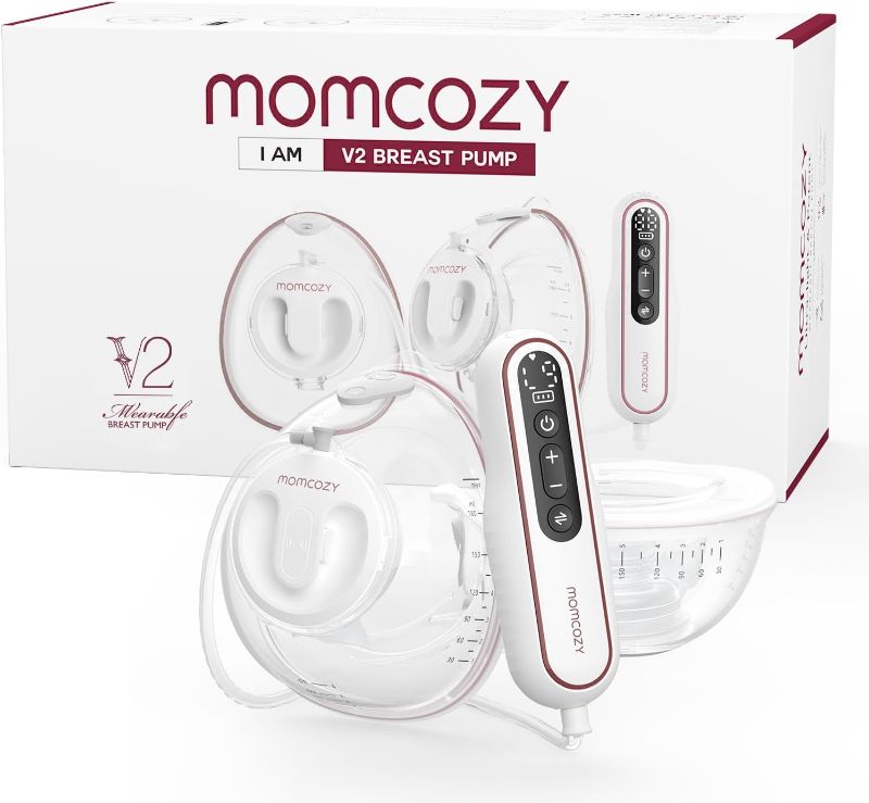 Photo 1 of Momcozy Ultra-Light & Hands Free Breast Pump V2, Potent Wearable Pump with 27 Pumping Combinations, Low Noise Painless Portable Double Electric Pump, 17/19/21/24/27mm Flange

