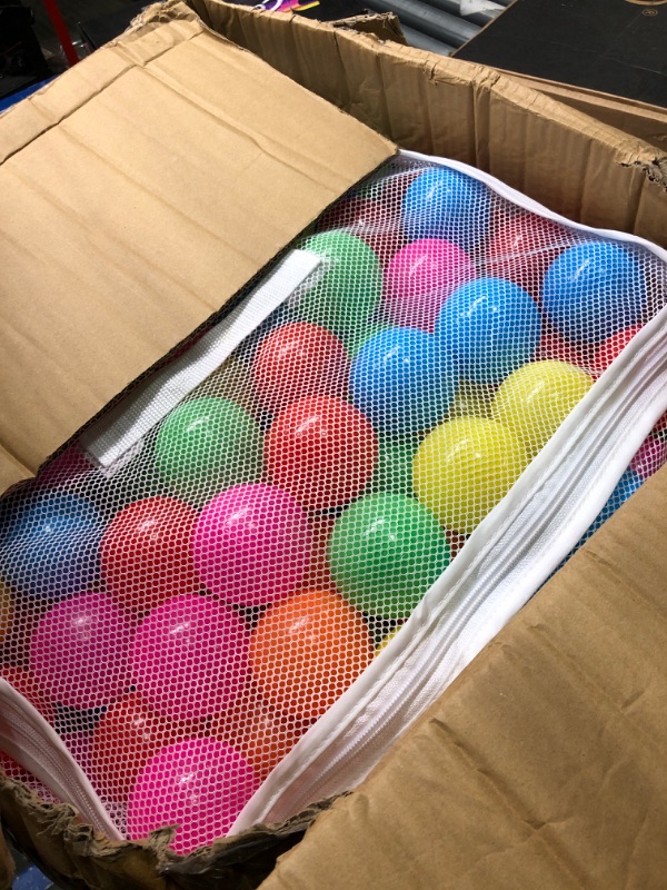 Photo 1 of Amazon Basics BPA Free Crush-Proof Plastic Ball Pit Balls with Storage Bag, Toddlers Kids 12+ Months, 6 Bright Colors - Pack of 400 6 Bright Colors 400 Balls