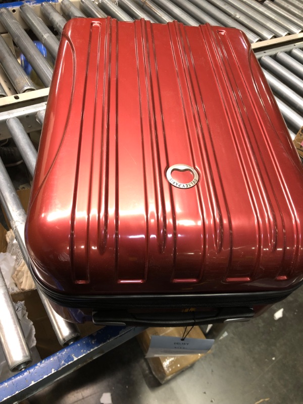 Photo 2 of DELSEY Paris Helium Aero Hardside Expandable Luggage with Spinner Wheels, Brick Red, Carry-On 21 Inch
