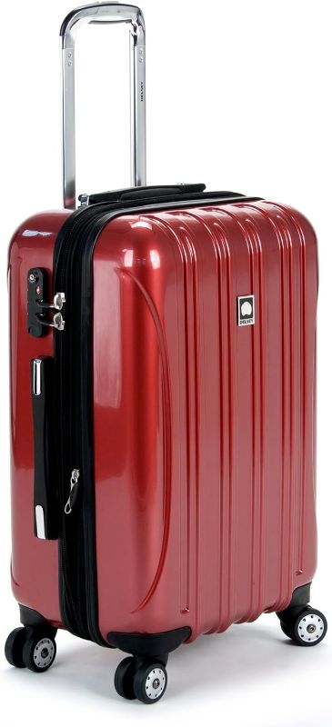 Photo 1 of DELSEY Paris Helium Aero Hardside Expandable Luggage with Spinner Wheels, Brick Red, Carry-On 21 Inch
