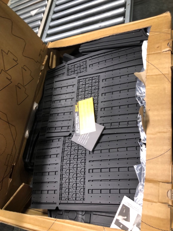 Photo 2 of 3W Floor Mats & Cargo Liner Fit Toyota Sienna 2021-2024 (Only for 8 Seat with Spare Tire), TPE All Weather Custom Fit Floor Liner for Sienna 1st, 2nd and 3rd Row and Trunk, Black 1-3Row Mats&Cargo Liner w/ Spare Tire ** Missing the trunk piece, it’s been 