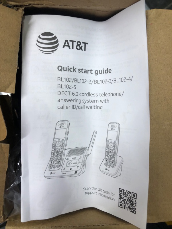 Photo 3 of AT&T BL102-3 DECT 6.0 3-Handset Cordless Phone for Home with Answering Machine, Call Blocking, Caller ID Announcer, Audio Assist, Intercom, and Unsurpassed Range, Silver/Black 3 Handset Phone