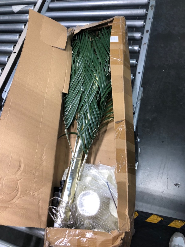 Photo 1 of IJG 5FT Lighted Palm Tree, Artificial Palm Tree Lights with Timer, Light Up Palm Trees for Pool Beach Patio Yard Hawaiian Summer Party Tiki Bar Outdoor Indoor Decoration