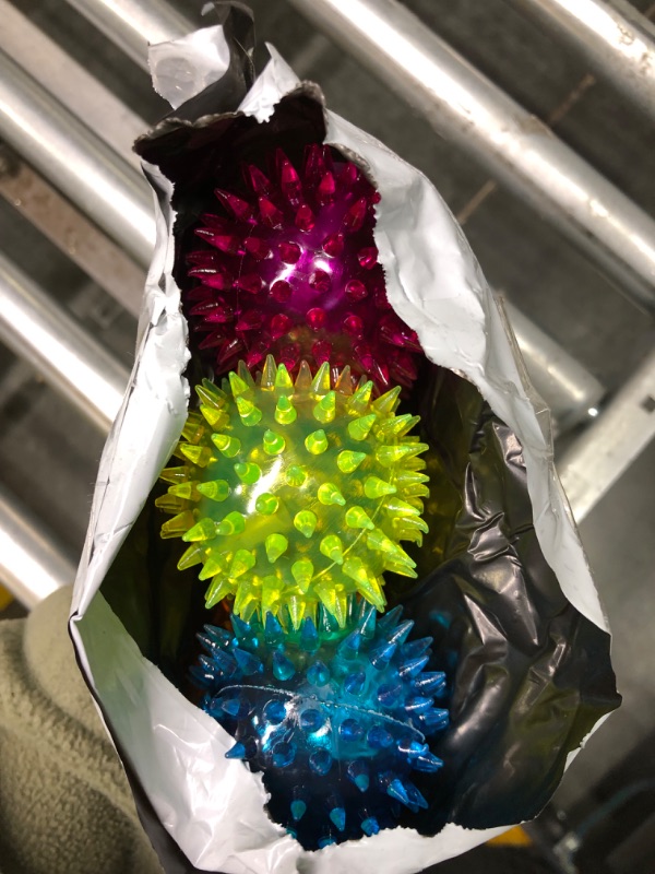 Photo 1 of Bouncy Light Up Ball for Kids - LED Flashing Spiky Sensory Stress Balls for Toddlers 1-3 2.55inch Fidget Sensory Toys Glow in The Dark for Party Favors Student Gifts School Rewards 6set