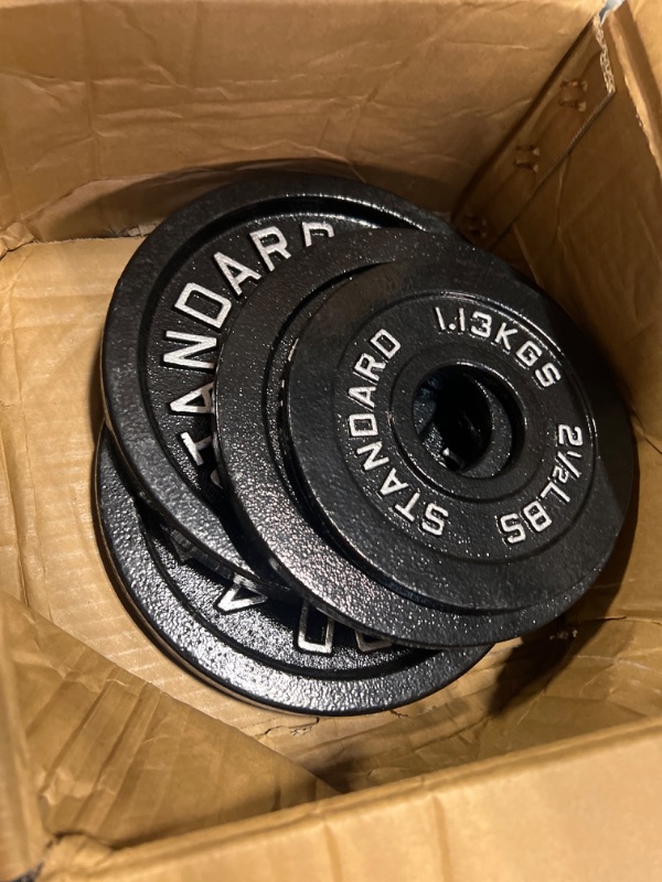 Photo 3 of AboveGenius Cast Iron 2-Inch Olympic Plate Weight Set for Strength Training, Weightlifting and Crossfit in Home & Gym