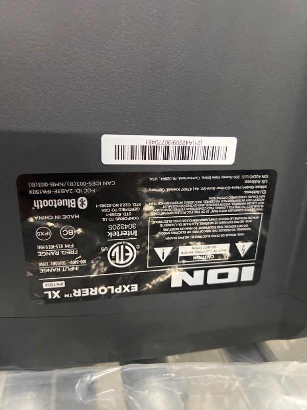 Photo 1 of Ion Explorer XL, High-Power All Weather Speaker with Premium 5-Speaker Sound
***BLUETOOTH HAS A HARD TIME CONNECTING***