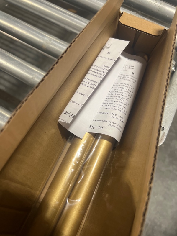 Photo 1 of 2 Pack Gold Curtain Rods for Windows 28 to 48 Inch(2.3-4ft),1 Inch Diameter Heavy Duty Curtain Rods,Cylindrical End Cap Curtain Rod,Modern Adjustable Drapery Rods,Window Curtains Rod 28-48",Gold 28-48"&2 pack Gold