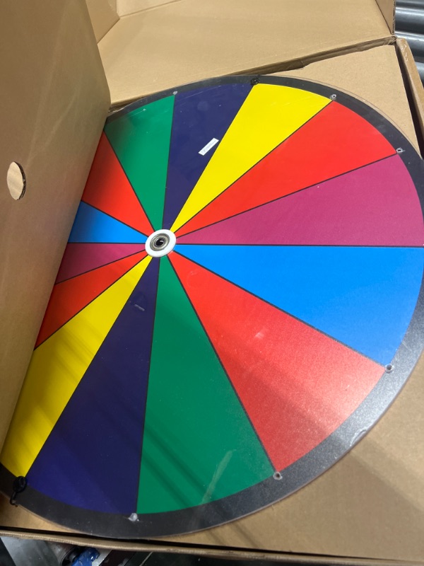 Photo 4 of 24 Inch Dual Use Spinning Prize Wheel 14 Slots Color Tabletop and Floor Roulette Wheel of Fortune, Spin The Wheel with Dry Erase Marker and Eraser Win The Fortune Spinner Game for Carnival Trade Show 24 Inch Adjustable Heavy Duty Prize Wheel