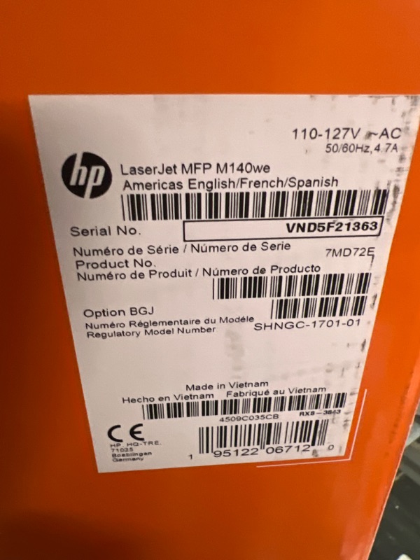 Photo 2 of HP LaserJet MFP M140we All-in-One Wireless Black & White Printer with HP+ and Bonus 6 Months Instant Ink (7MD72E) New Version: HP+, M140we