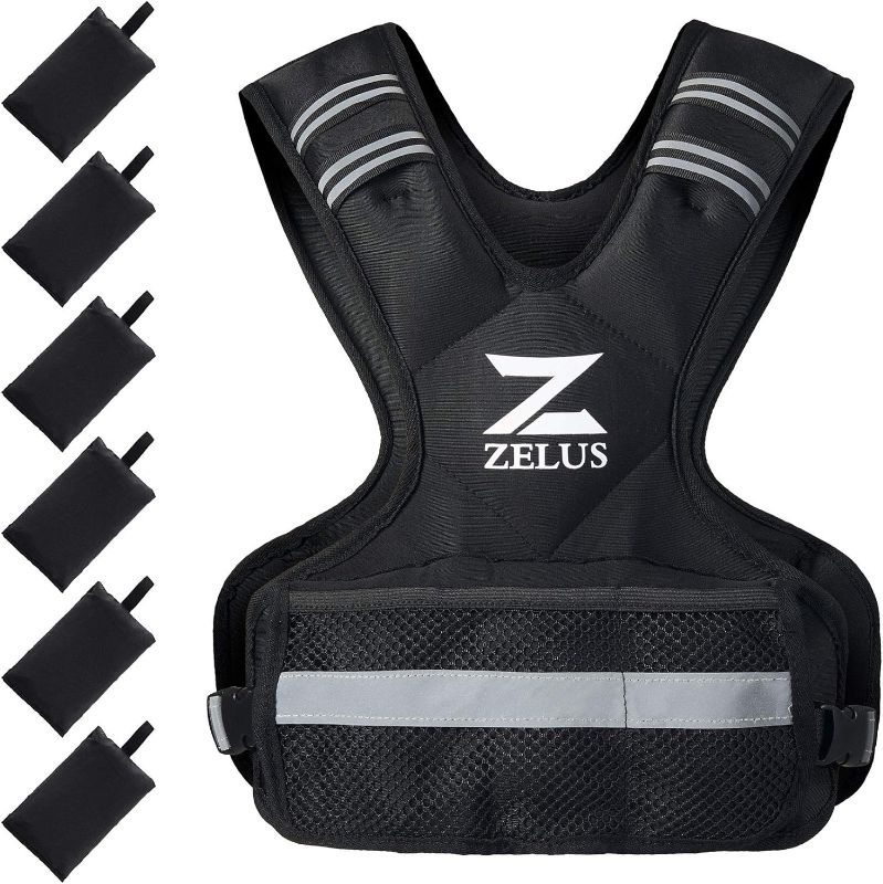 Photo 1 of ZELUS Weighted Vest for Men and Women | 4-10lb/11-20lb/20-32lb Vest with 6 Ironsand Weights for Home Workouts | Adjustable Body Weight Vest Exercise Set for Cardio and Strength Training
