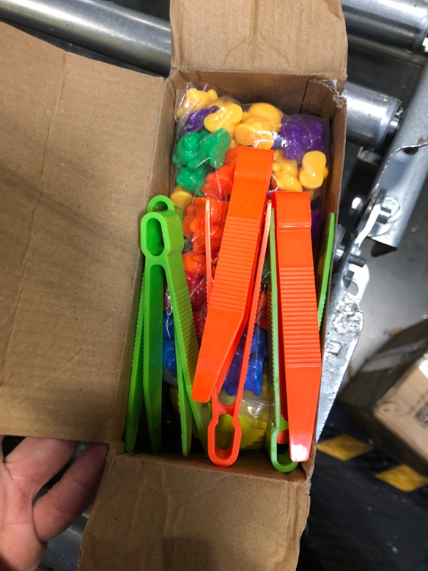 Photo 1 of 74 Pieces Counting Sorting Bears Fine Motor Skills Handy Scoopers Set Includes 60 Cute Rainbow Sorting Bears, 6 Jumbo Tweezers, 2 Scissors Clips and 6 Colorful Sorting Cups for Children Over 6