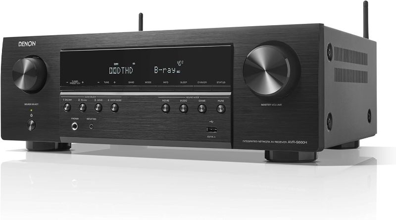 Photo 1 of Denon AVR-S660H 5.2 Ch AVR - 75 W/Ch (2021 Model), Advanced 8K Upscaling, 3D Audio - Dolby TrueHD, DTS:HD Master & More, Wireless Streaming, Built-in HEOS, Alexa (Discontinued by Manufacturer)
