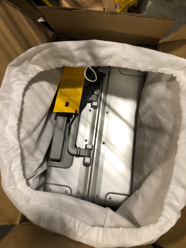 Photo 1 of LEVEL8 Gibraltar Carry On Luggage, 20" Aluminum Luggage Hardside Suitcase, Zipperless Luggage with TSA Lock and Spinner Wheels - Silver
