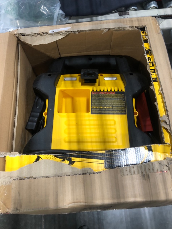 Photo 3 of DEWALT DXAEJ14 Digital Portable Power Station Jump Starter: 1400 Peak/700 Instant Amps, 120 PSI Digital Air Compressor, 3.1A USB Ports, Battery Clamps , Yellow