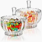 Photo 1 of 2 Pack Glass Candy Dish with Lid Large ** not exact photo**