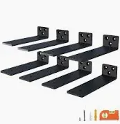 Photo 1 of  Minimalistic Floating Shelf Brackets, Heavy Duty Hidden Shelves Bracket for Small Shelf, Kitchen Shelf, Nursery Shelf, Black Powder Coated Steel Wall Mount ** 24 pack **