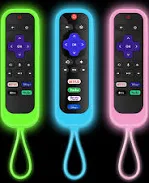 Photo 1 of [3Pack] Climberer Roku Remote Case Cover Compatible with TCL/Hisense roku TV |Sharp Roku TV | Roku Express 4K+?Glow in The Dark Makes it Easy to find