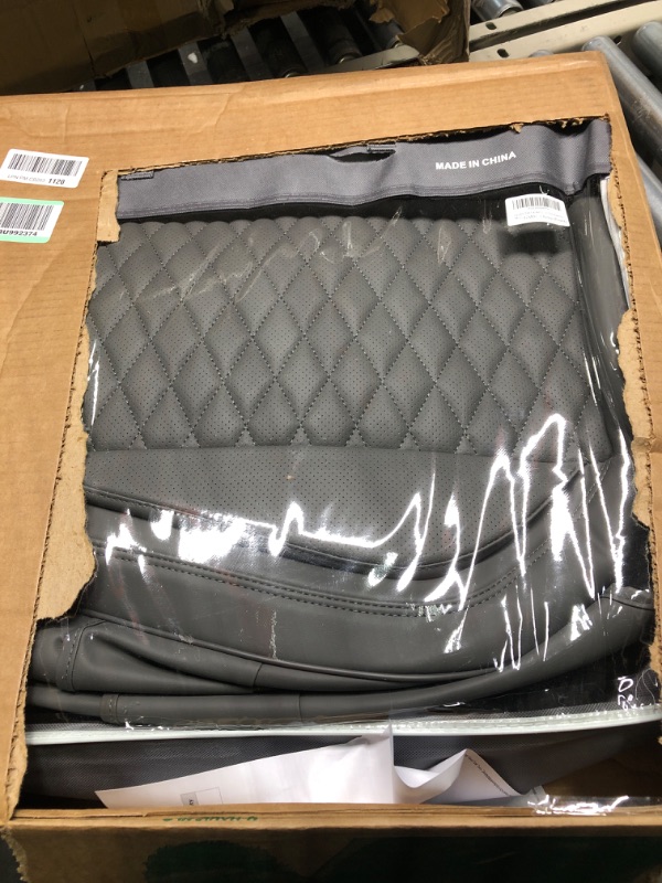 Photo 1 of Grey Car Seat Covers Front Seat, Universal Leather Seat Covers for Cars,Waterproof Car Seat Protector with Side Pocket,Automotive Seat Covers for Most Sedans SUV Pick-up Truck(Grey) Front Pair Grey