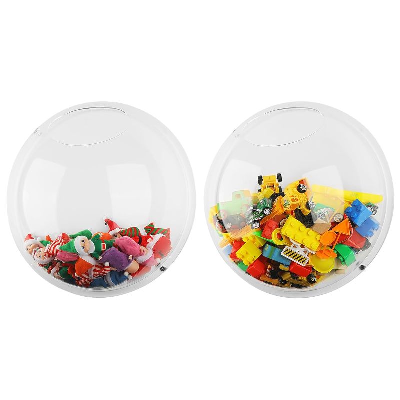 Photo 1 of 2 Pcs Acrylic Toy Dispenser for Wall Mounted Wall Toy Organizer for Kids Hanging Storage Display Acrylic Wall Organizer Clear Storage Bin for Nursery Playroom Cars Blocks Trains Snacks Balls