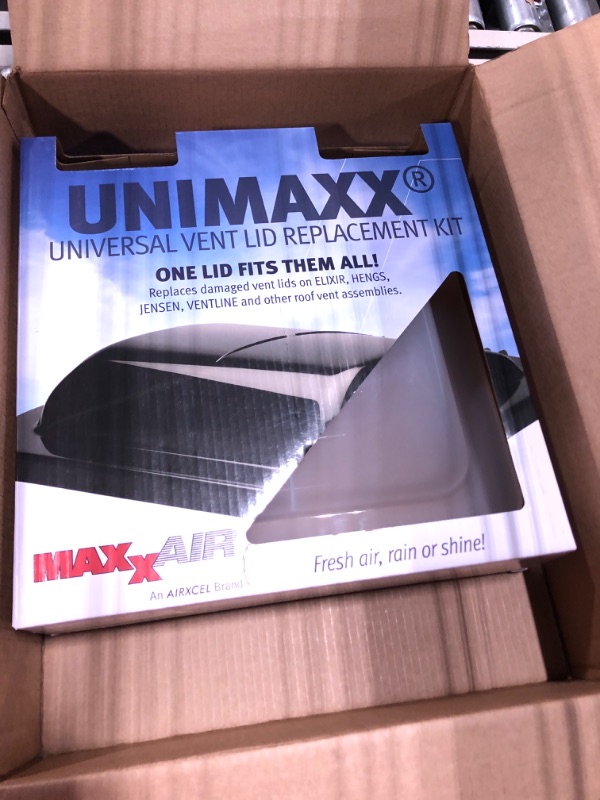 Photo 1 of Maxxair UNIMAXX Universal Replacement Vent Lid Kit 00-335001 -White, Damaged RV Lid Replacement, Easy Install