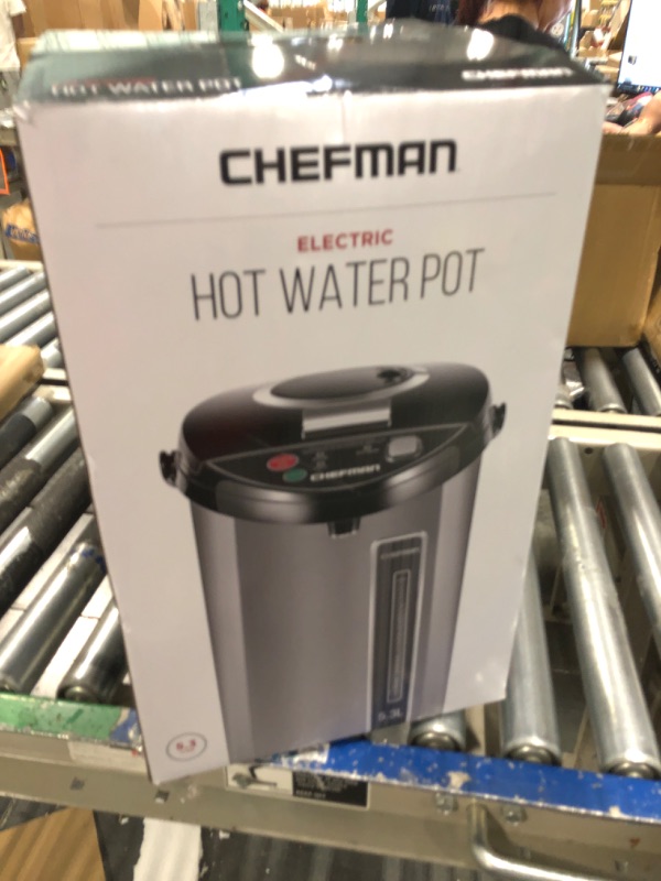 Photo 1 of Chefman Electric Hot Water Pot Urn w/Auto & Manual Dispense Buttons, Safety Lock, Instant Heating for Coffee & Tea, Auto-Shutoff & Boil Dry Protection, Insulated Stainless Steel, 3.6L/3.8 Qt/20+ Cups