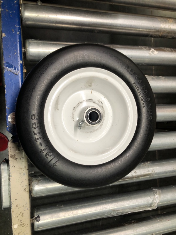 Photo 1 of 2pcs 11x4.00-5" Flat Free Lawn Mower tires, Solid Smooth Tires for Zero-Turn Lawn Mowers,with 3/4" or 5/8" & 1/2" Precision bearings 