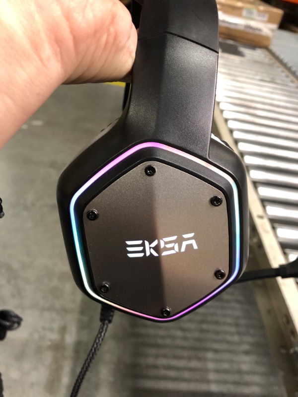 Photo 4 of EKSA E1000 USB Gaming Headset for PC, Computer Headphones with Microphone/Mic Noise Cancelling, 7.1 Surround Sound, RGB Light - Wired Headphones for PS4, PS5 Console, Laptop, Call Center