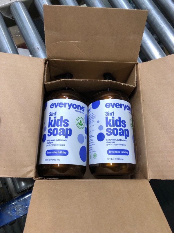 Photo 1 of Everyone 3-in-1 Kids Soap, Body Wash, Bubble Bath, Shampoo, Lavender Lullaby, Coconut Cleanser with Organic Plant Extracts and Pure Essential Oils, 32 Fl Oz (Pack of 2) Lavender Lullaby 32 Fl Oz (Pack of 2)