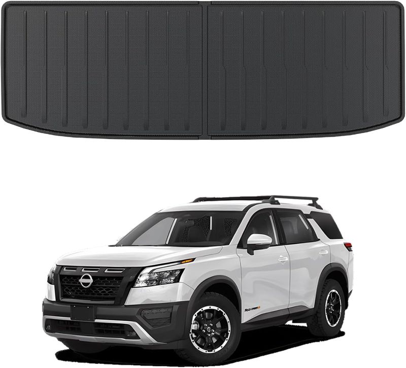 Photo 1 of ***product similar to the original photo*** Cargo Liner for 2022-2024 Nissan Pathfinder/Infiniti QX60 Accessories (7/8 Passenger), All-Weather TPE Interior Trunk Mat Protector
