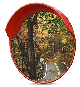 Photo 1 of 24" inch Convex Mirror Traffic Mirror, Circular Pole Mounted Blind Spot Mirror, Security mirror, Safety Mirror for Garage Warehouse Mall Home Office Outdoor and Indoor with Clear View