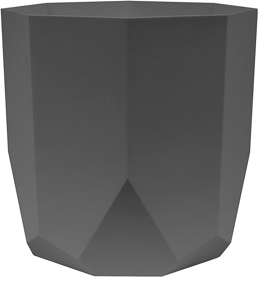 Photo 1 of Bloem Tuxton Modern Hexagon Small Planter: 10" - Charcoal - Matte Finish, Durable Resin, Modern Design, Optional Drainage Holes, for Indoor and Outdoor Use, Gardening, 2.7 Gallon Capacity