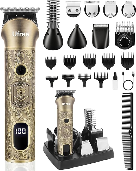 Photo 1 of **Clean/Disinfect before use**Ufree Beard Trimmer for Men, Cordless Hair Clippers, Electric Razor Shavers for Men, Shaving Kit for Mustache Body Nose Ear Hair Facial, 7 in 1 Beard Grooming Kit Fathers Gifts for Dad