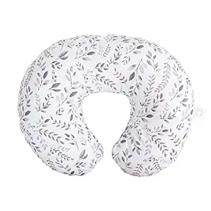 Photo 1 of Boppy Nursing Pillow Original Support, Gray Taupe Leaves, Ergonomic Nursing Essentials for Bottle and Breastfeeding, Firm Fiber Fill, with Removable Nursing Pillow Cover, Machine Washable