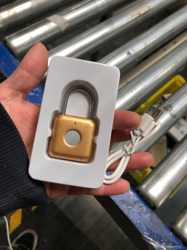 Photo 3 of Fingerprint Padlock eLinkSmart Combination Lock - Gym Locker Lock Keyless Gold Color: Fingerprint Lock Biometric Metal Digital Padlock for Gym Locker, School Locker Backpack Suitcase Luggage Gold2