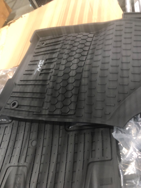 Photo 3 of 3W Floor Mats & Cargo Liner Fit Toyota Sienna 2021-2024 (Only for 8 Seat with Spare Tire), TPE All Weather Custom Fit Floor Liner for Sienna 1st, 2nd and 3rd Row and Trunk, Black 1-3Row Mats&Cargo Liner w/ Spare Tire