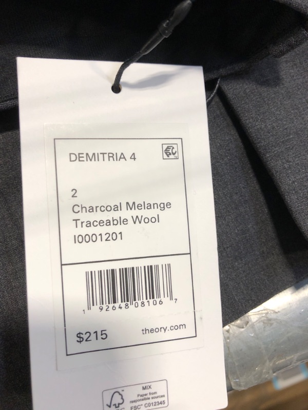 Photo 4 of Theory Women's Demitria Pant size 2 Charcoal Melange