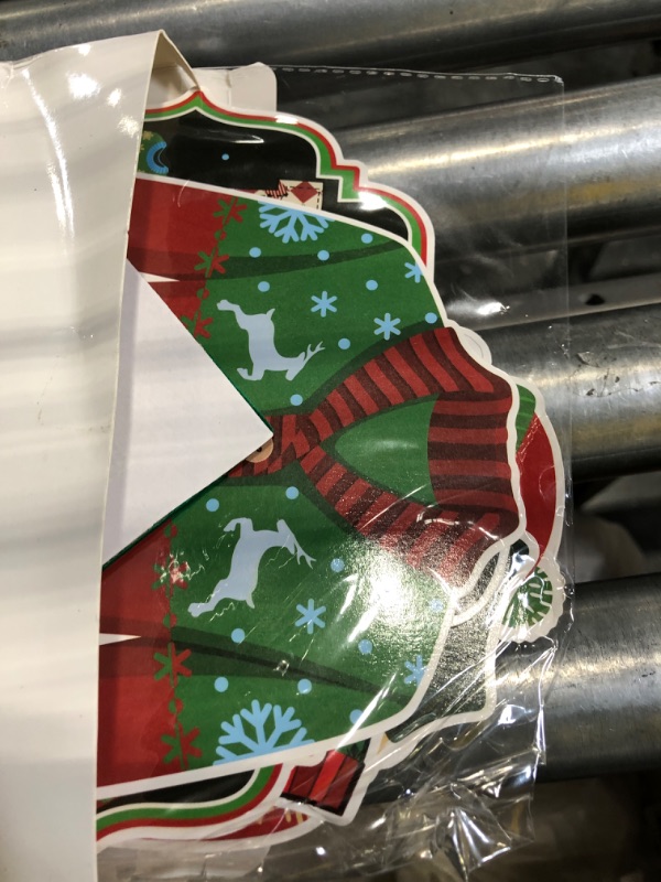 Photo 1 of 12 Pcs Christmas Honeycomb Centerpieces Xmas Ugly Sweater Table Decoration Christmas 3D Table Topper Decoration Ugly Sweater Party Table Centerpieces for Merry Christmas Winter Holidays Party Supplies