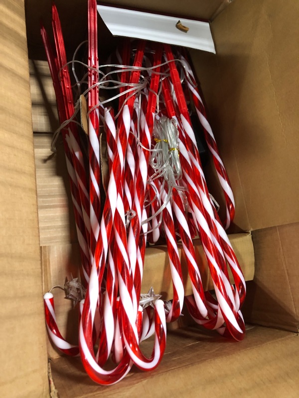 Photo 2 of 24 Pack Christmas Decorations Outside, Two Sets of 12 Outdoor Christmas Decorations, Solar Candy Cane Christmas Decorations, Solar Christmas Lights Outdoor Waterproof Decorations, Christmas Decor