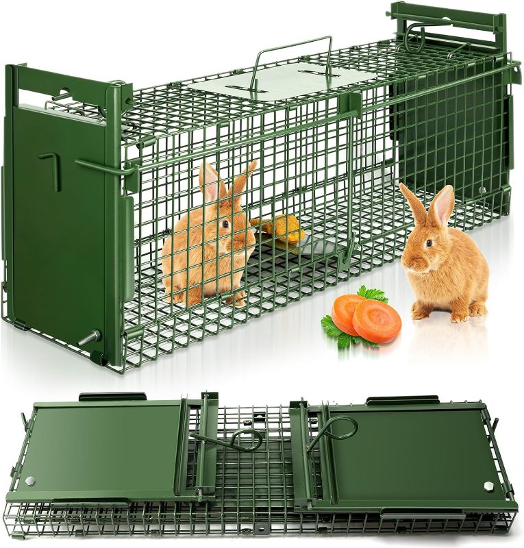Photo 1 of 2 Door Live Animal Trap 23.8" x 7.7" x 10.8" Catch and Release Live Mouse Trap Cat Trap Cage for Rat Mice Rabbit Outdoor Squirrel Beavers Small Dogs Armadillos Nutria Groundhogs Hamsters