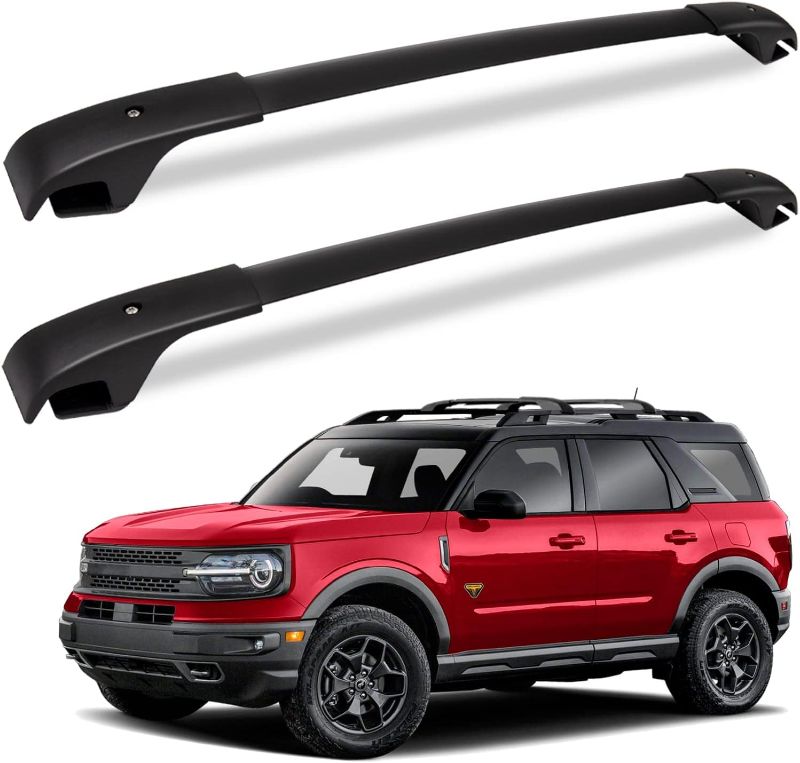 Photo 1 of FengYu Roof Rack Cross Bars for Ford Bronco Sport 2020 2021 2022, Aluminum Crossbars Rails Rooftop Cargo Racks Luggage Ski Bike Snowboard Carrier BLACK