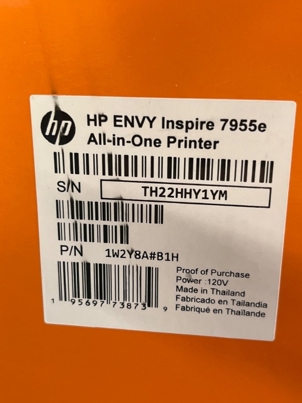 Photo 3 of **FOR PARTS**HP Envy Inspire 7955e Wireless Color All-in-One Printer with Bonus 6 Months Instant Ink with HP+ (1W2Y8A)