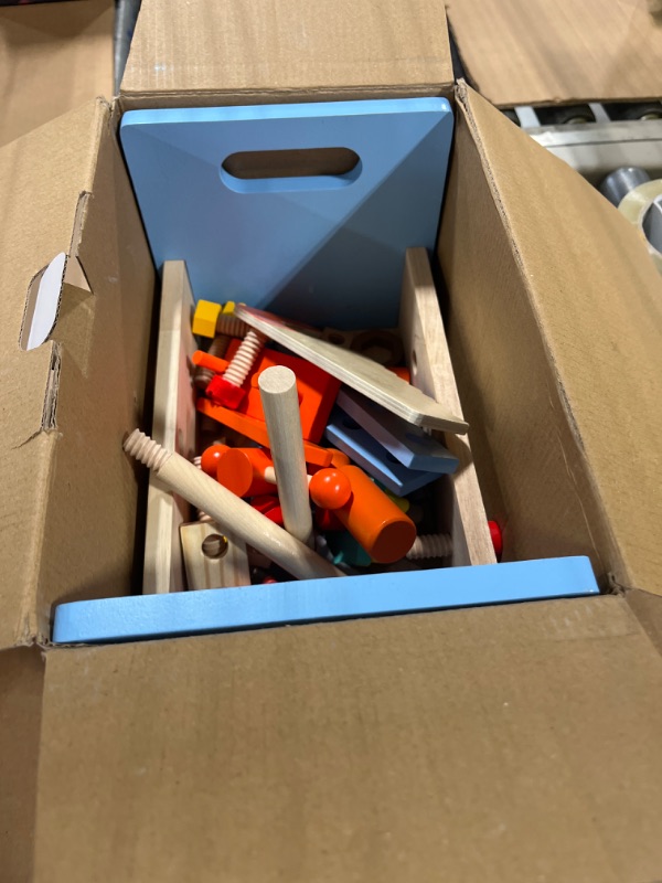Photo 1 of WOODMAM Toddler Tool Set - Wooden Toolbox and Accessory Playset for Kids | Educational Montessori Toys for Boys and Girls Ages 2-6 | Perfect Christmas and Birthday Gift TS02