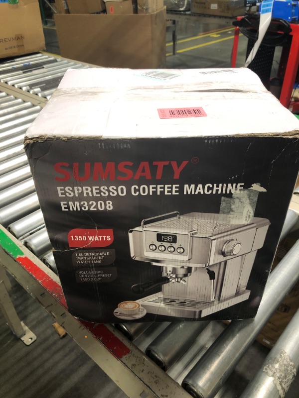 Photo 5 of **USED//HAS STAINS ON HANDLE** SUMSATY Espresso Machine, Stainless Steel Espresso Machine with Milk Frother for Latte, Cappuccino, Machiato,for Home Espresso Maker, 1.8L Water Tank, 20 Bar