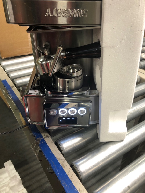 Photo 2 of **USED//HAS STAINS ON HANDLE** SUMSATY Espresso Machine, Stainless Steel Espresso Machine with Milk Frother for Latte, Cappuccino, Machiato,for Home Espresso Maker, 1.8L Water Tank, 20 Bar