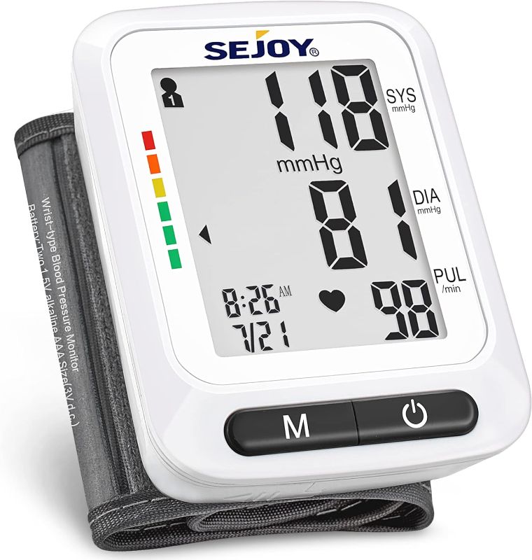 Photo 1 of Blood Pressure Monitor XL Wrist Cuff 5.3-8.5 inches, Automatic Accurate BP Monitor Large Screen Display, 120 Reading Memory, Irregular Heartbeat Detector Home Use Digital Blood-Pressure Machine