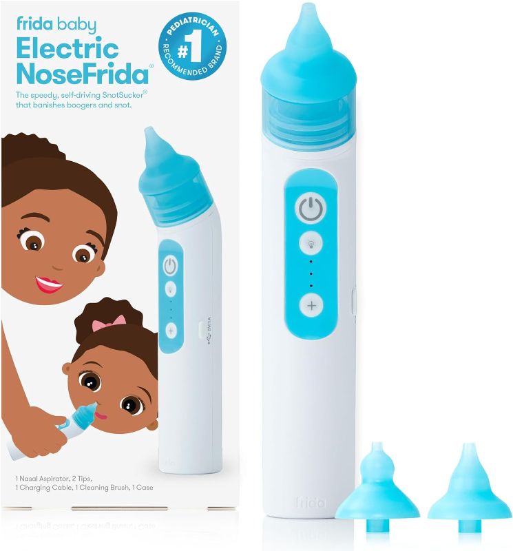 Photo 1 of Frida Baby Electric NoseFrida Nasal Aspirator for Baby, Nose Sucker for Baby & Toddler, Nasal Aspirator with 3 Suction Levels, 2 Silicone Tips, USB Rechargeable
