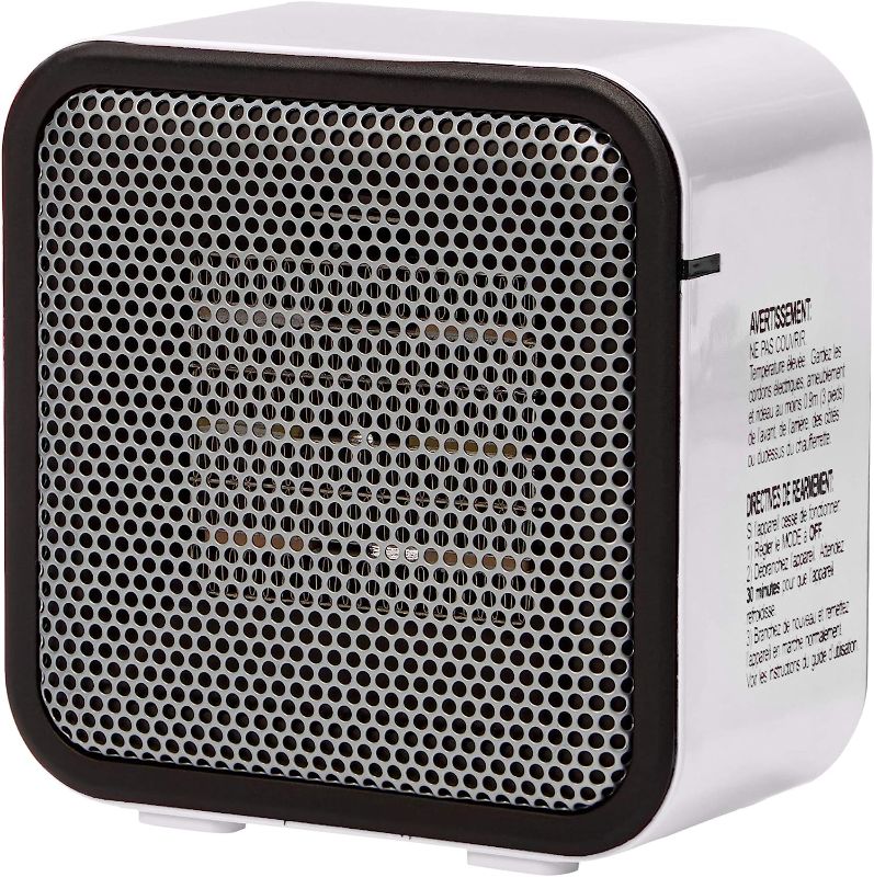 Photo 1 of Amazon Basics 500-Watt Ceramic Small Space Personal Mini Heater - White
