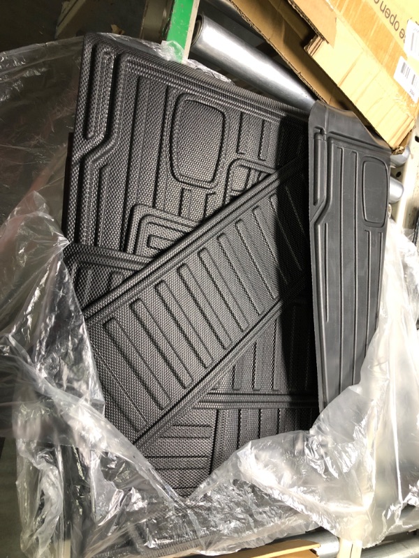 Photo 3 of AOMSAZTO Floor Mats Fit Toyota Sienna 2021-2024 (Only for 7 Seat Without Spare Tire), TPE All Weather Backrest mat & Cargo Liner & Floor Mats Set for Sienna 1st, 2nd and 3rd Row-Black Floor Mats+Trunk Mat+Backrest Mat