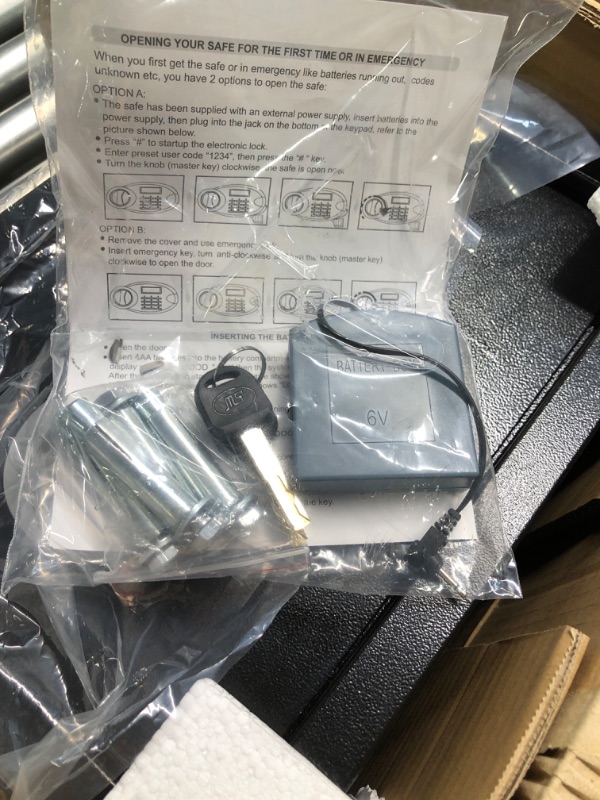 Photo 1 of 1.0 Cu ft Personal Home Security Safe Box, Home Safe Fireproof Waterproof with Programmable Keypad Lock and Spare Keys, Document Safe for Home Office Hotel Business O8-I790-TWDO ****CAN BE USED FOR PARTS**** 